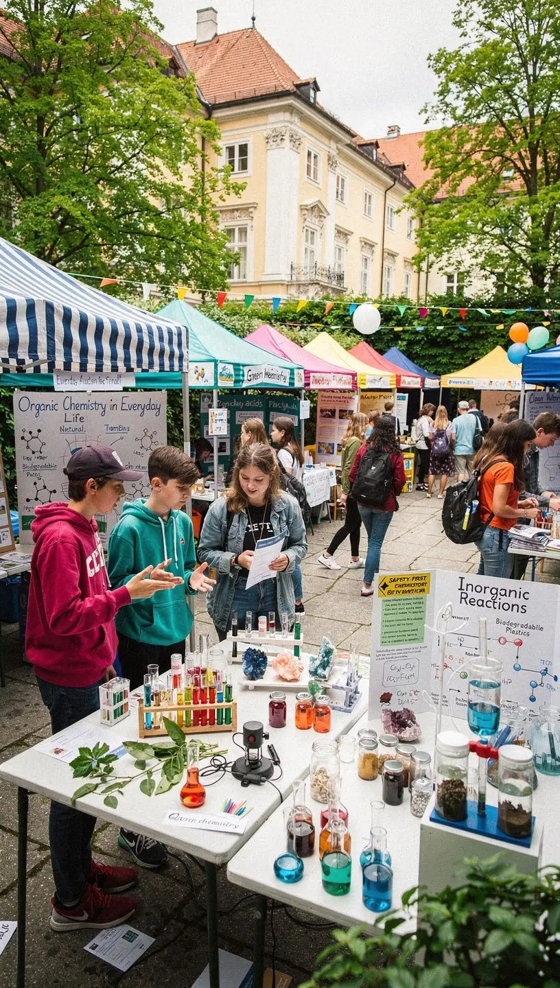 Studenten, die online an einem Chemiekurs teilnehmen und Notizen machen.